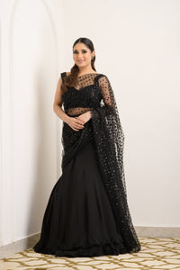 Black Drape Lehenga