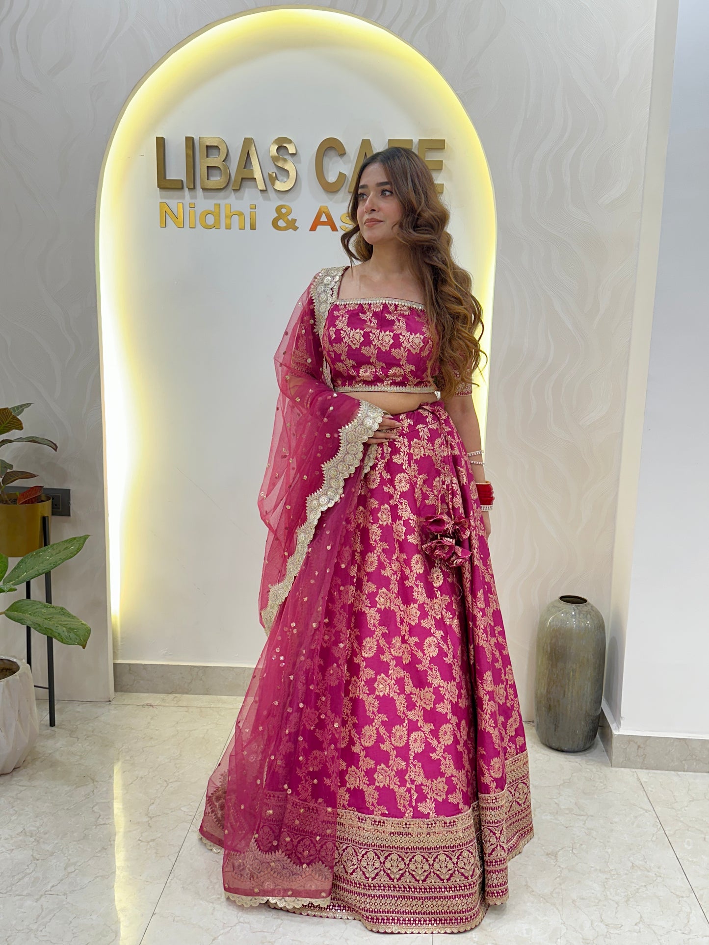 Pink Banarasi Lehenga