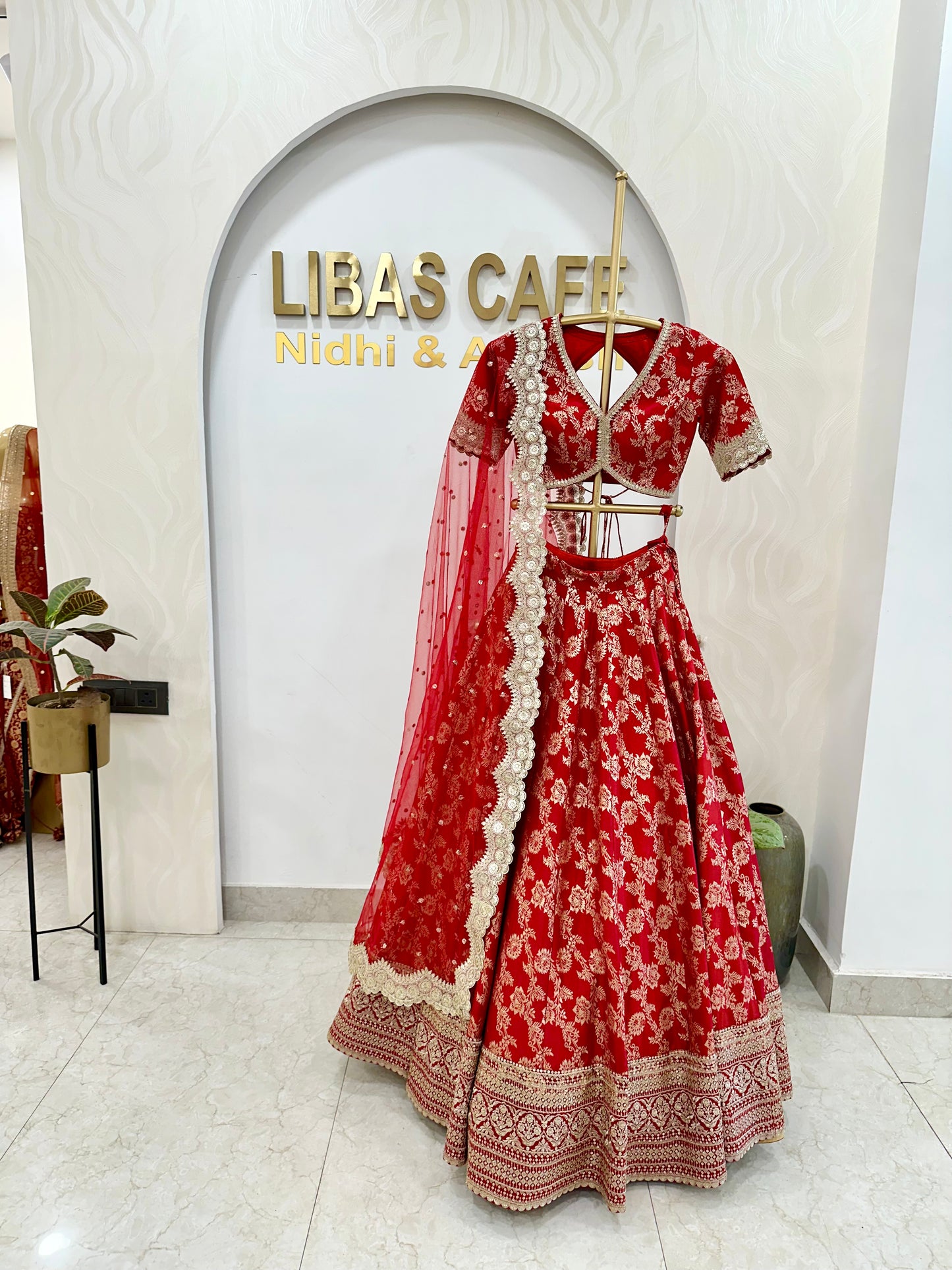 Red Banarsi Lehenga