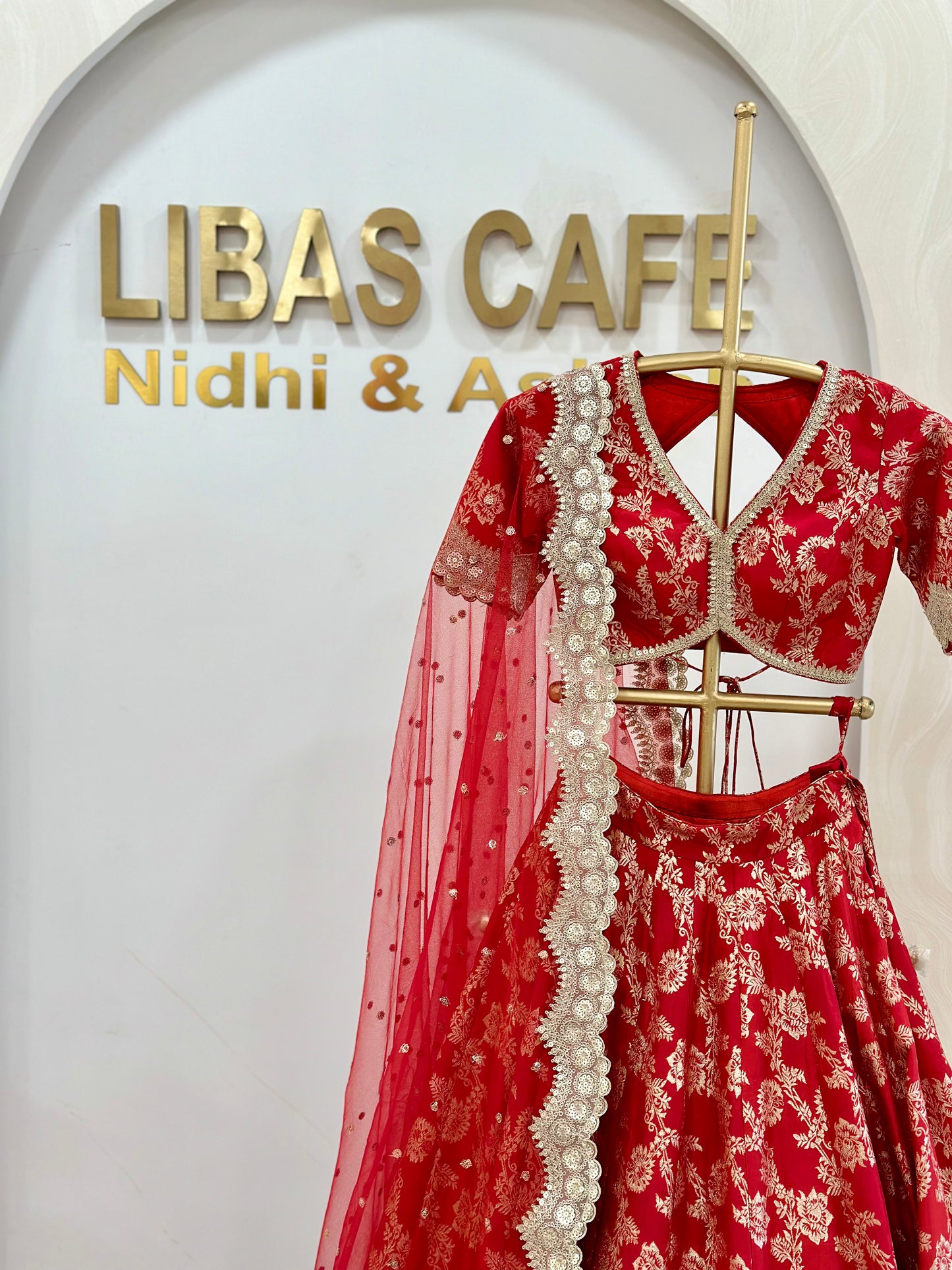 Red Banarsi Lehenga