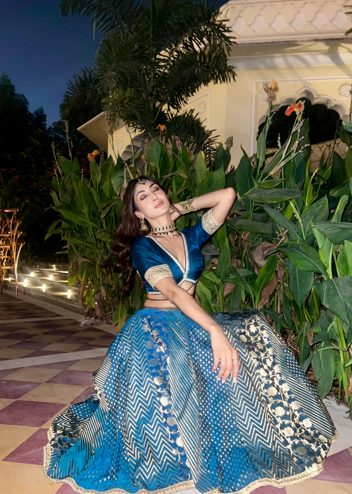 AEGAN BLUE BANARSI LEHENGA