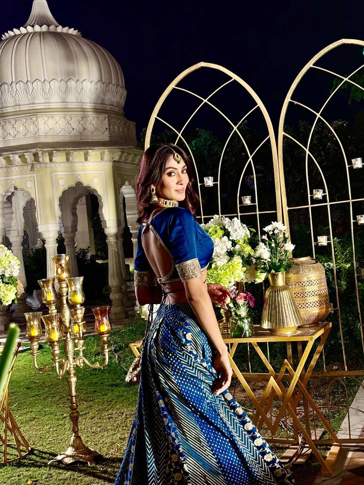 AEGAN BLUE BANARSI LEHENGA