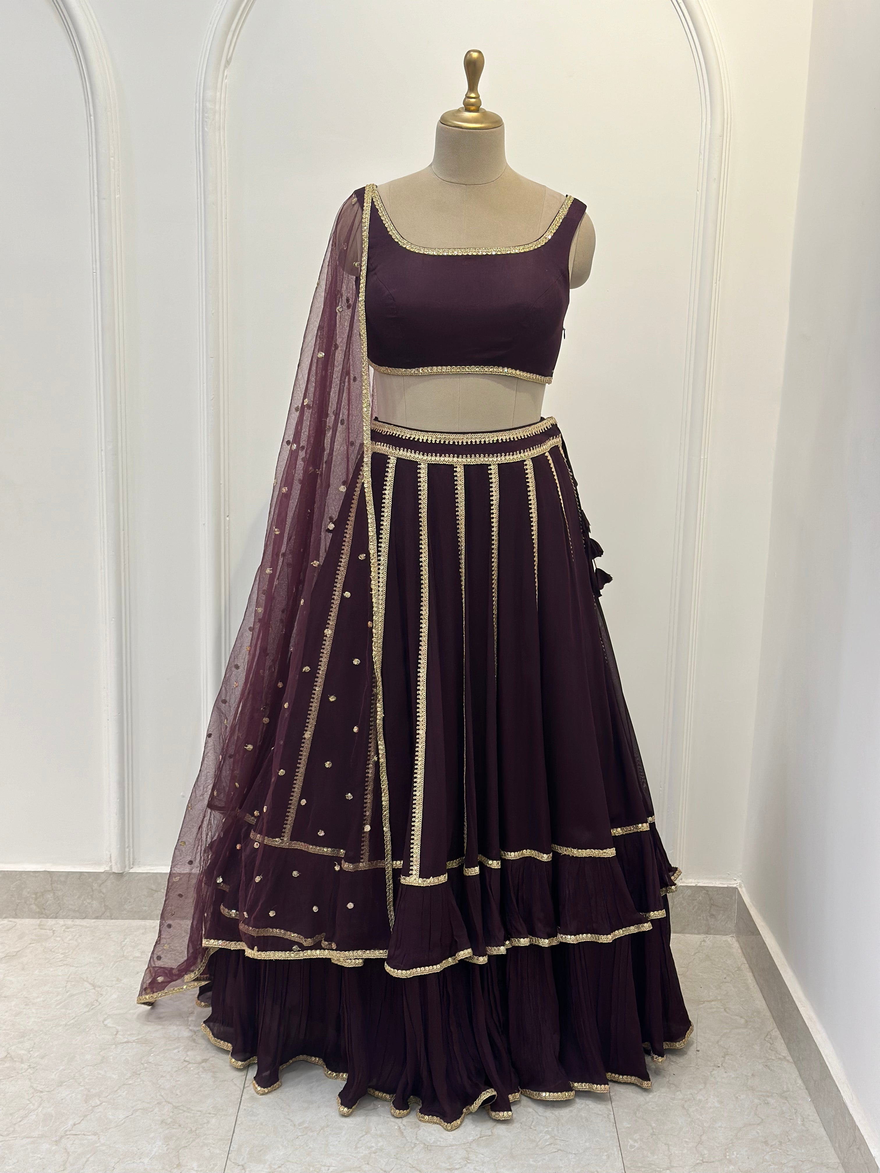 Wine Kali Lehenga