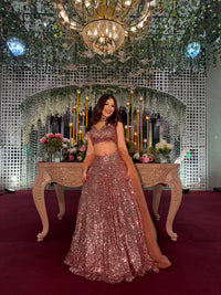 Rose Sequin Lehenga