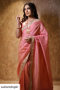 Pink Tissue Saree