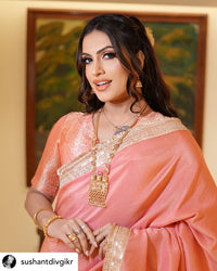 Pink Tissue Saree