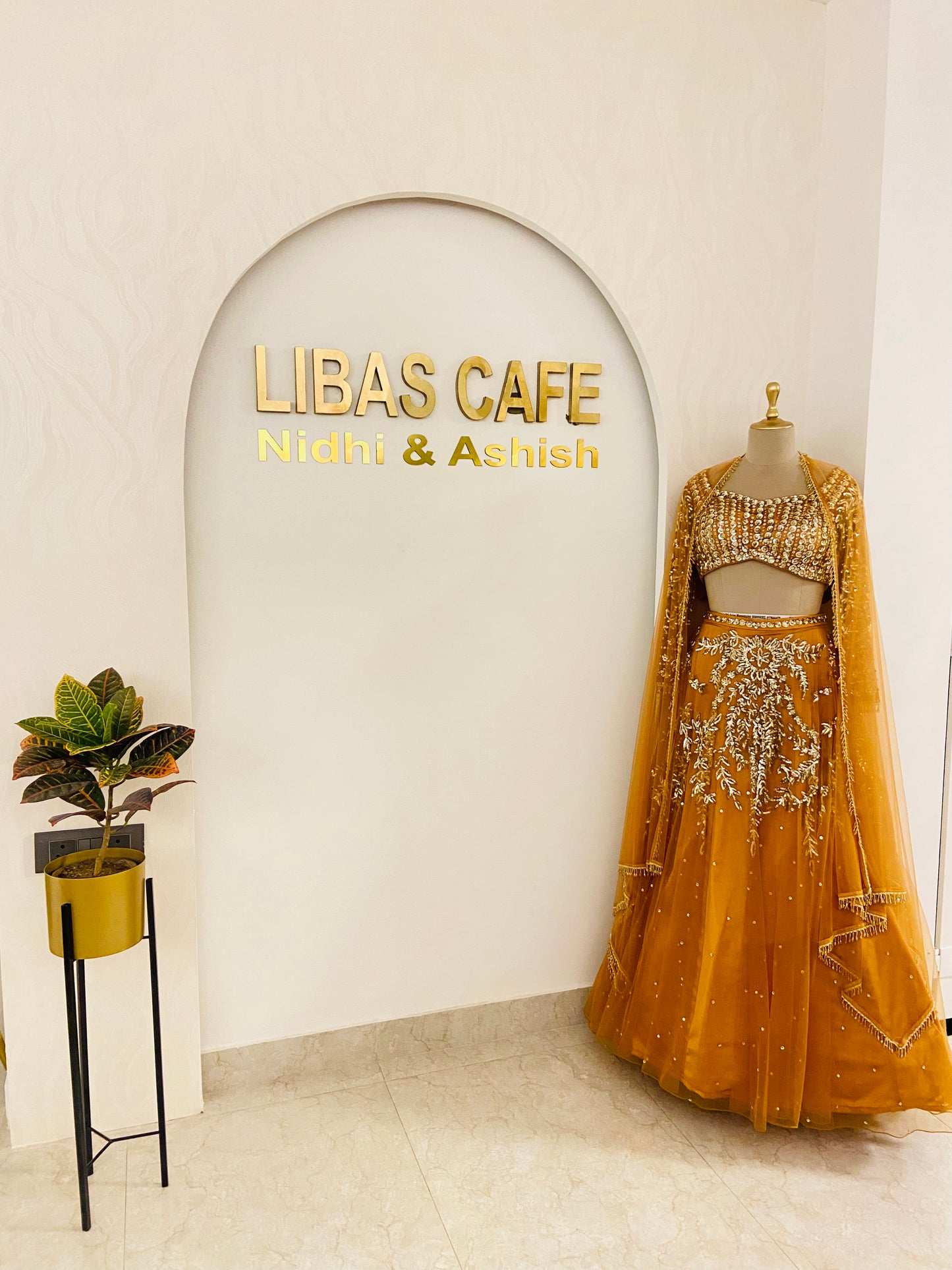 Rust Golden Lehenga