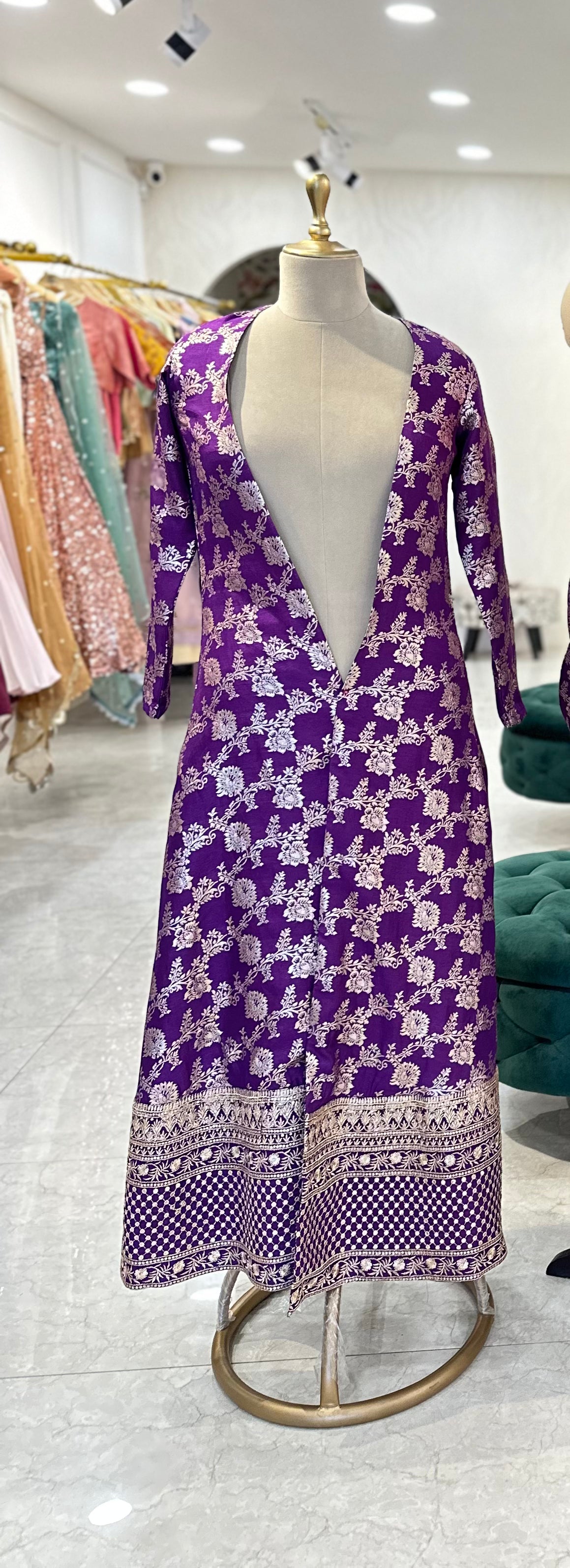 Niki Mehra Purple Banarsi Jacket