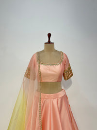 PEACH YELLOW LEHENGA