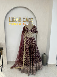 Maroon Banarsi Lehenga