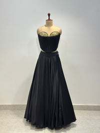 BLACK CORSET LEHENGA