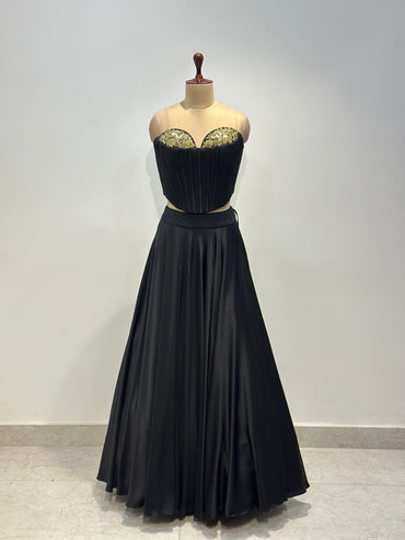 BLACK CORSET LEHENGA