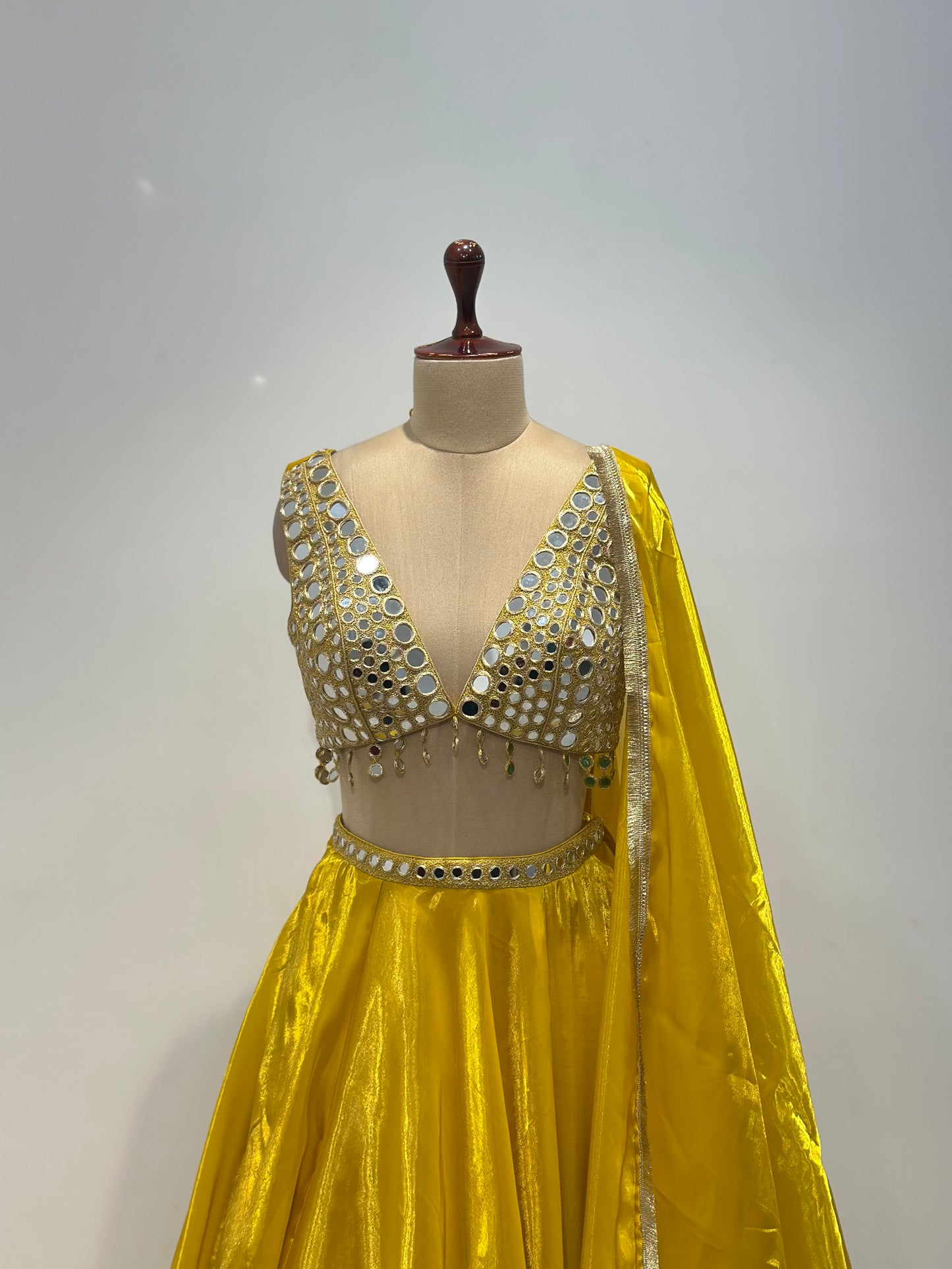YELLOW MIRROR LEHENGA
