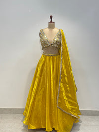 YELLOW MIRROR LEHENGA