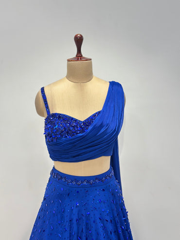 ELECTRIC BLUE MODERN LEHENGA