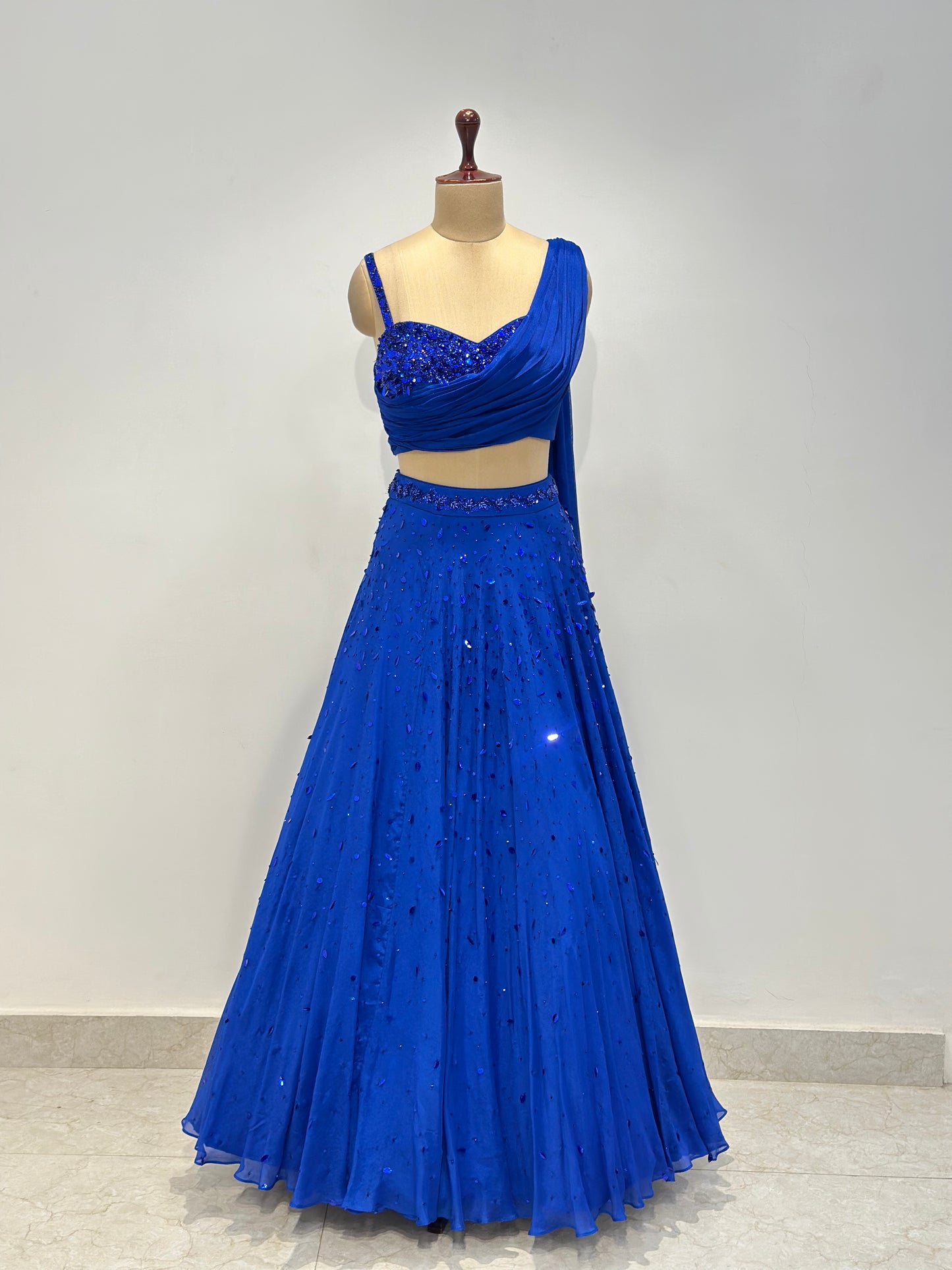 ELECTRIC BLUE MODERN LEHENGA