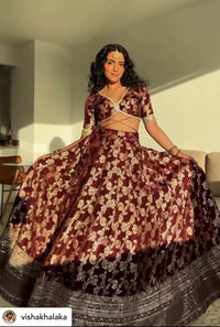 Maroon Banarsi Lehenga