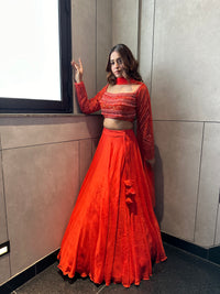 Orange Beaded Lehenga