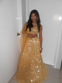 Kavya Gor in Gold Shine On Lehenga