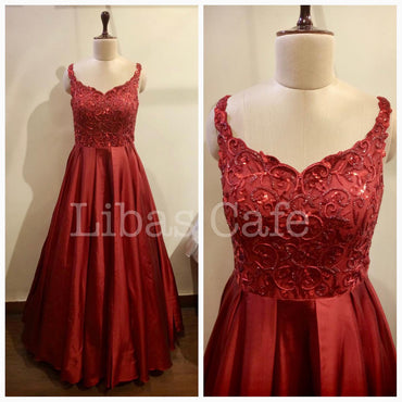Client In Our Red Gown With Red Embroidery