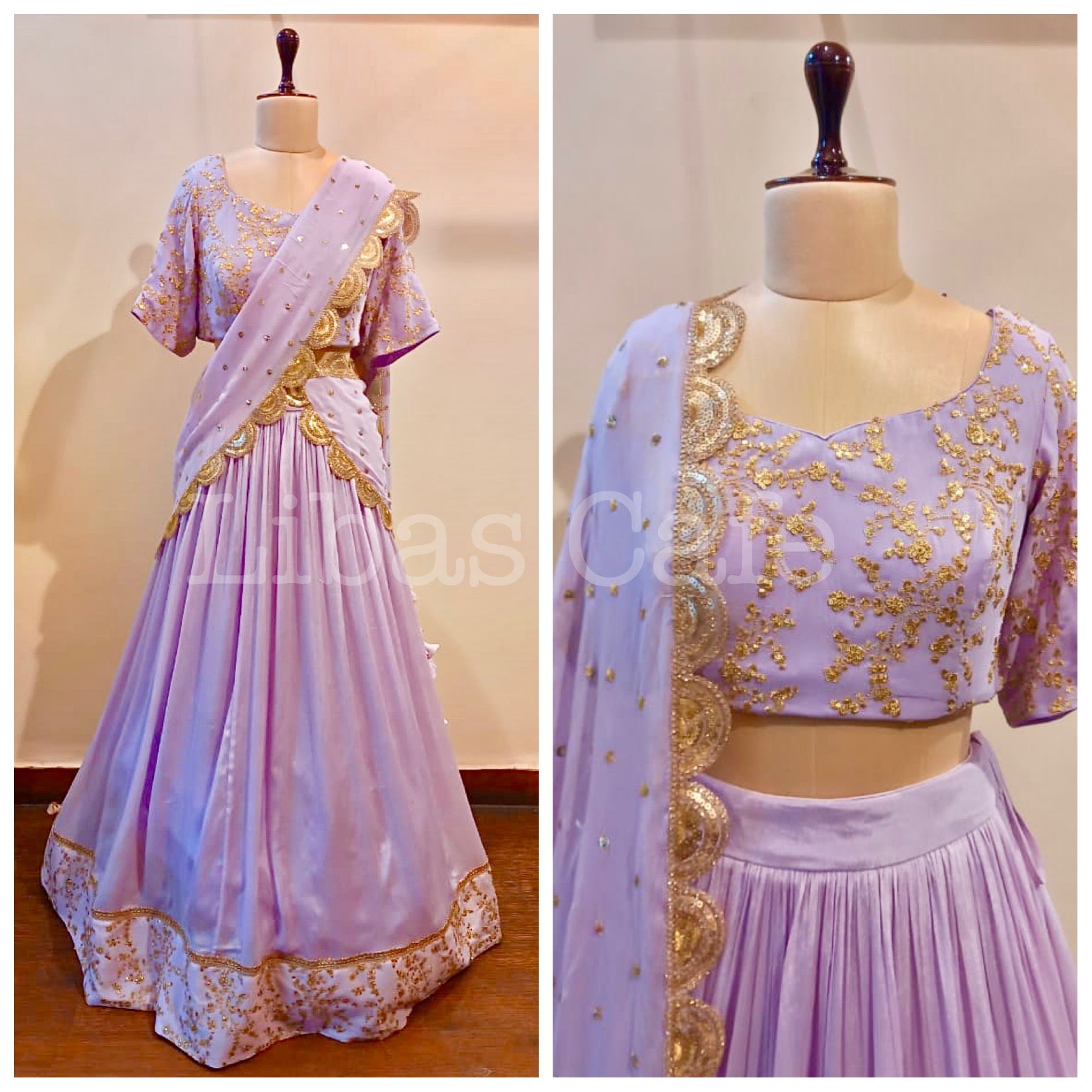 Lilac Zari Embroidered Lehenga