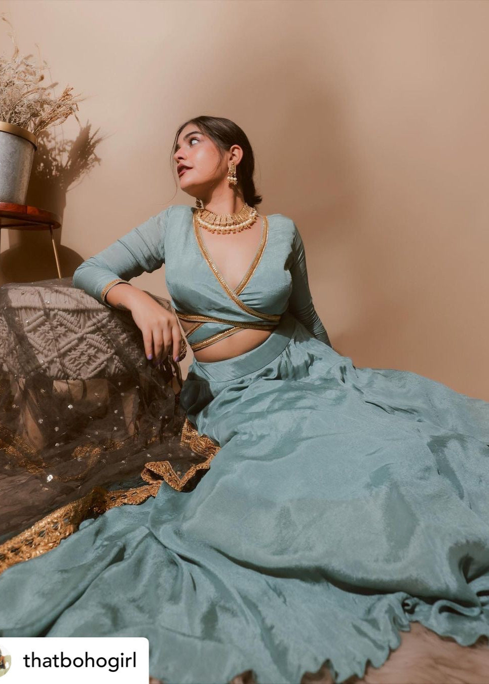 Kritika Khurana In Sage Green Lehenga