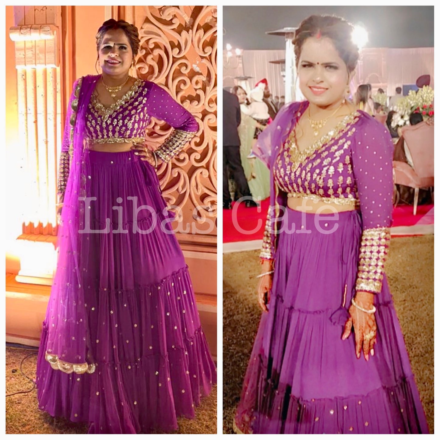Client In Our Purple Gathered Lehenga