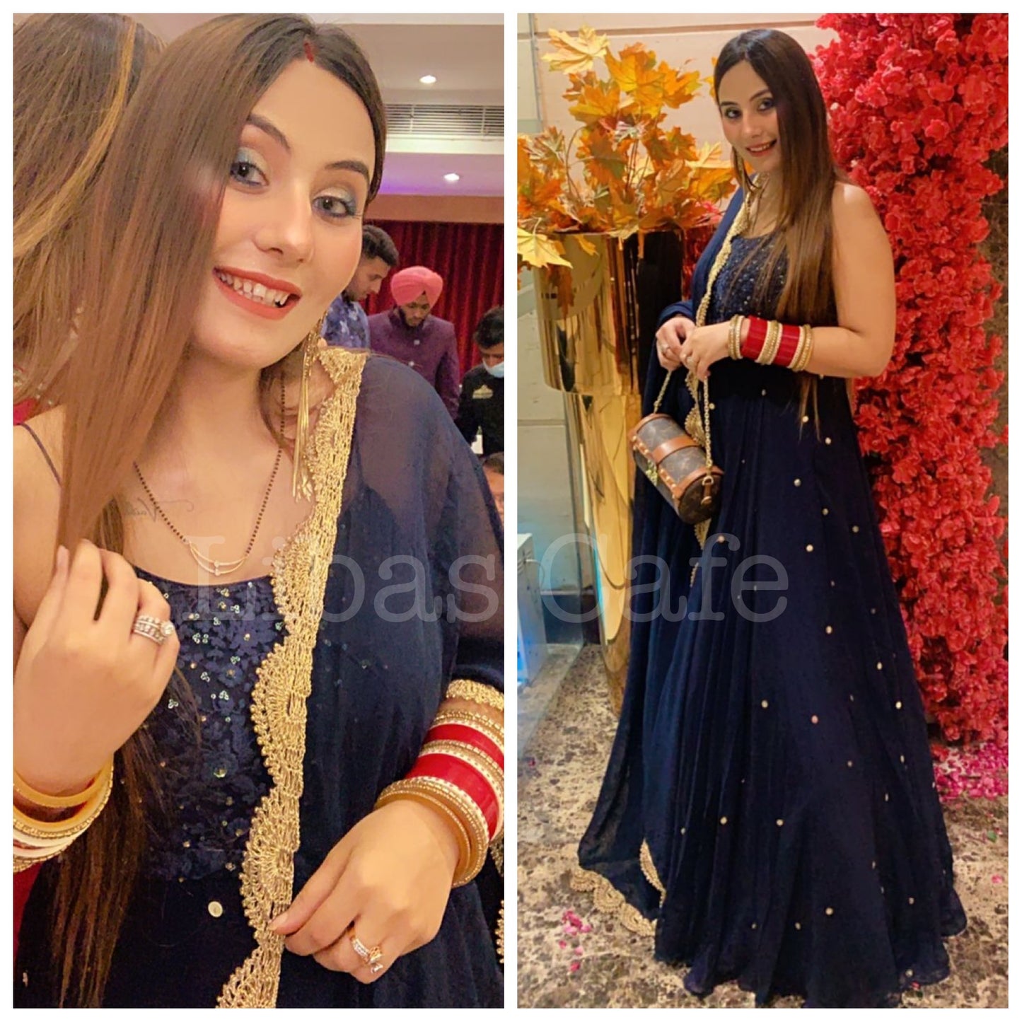 Simran Chawla In Our Navy Blue Strapped Anarkali