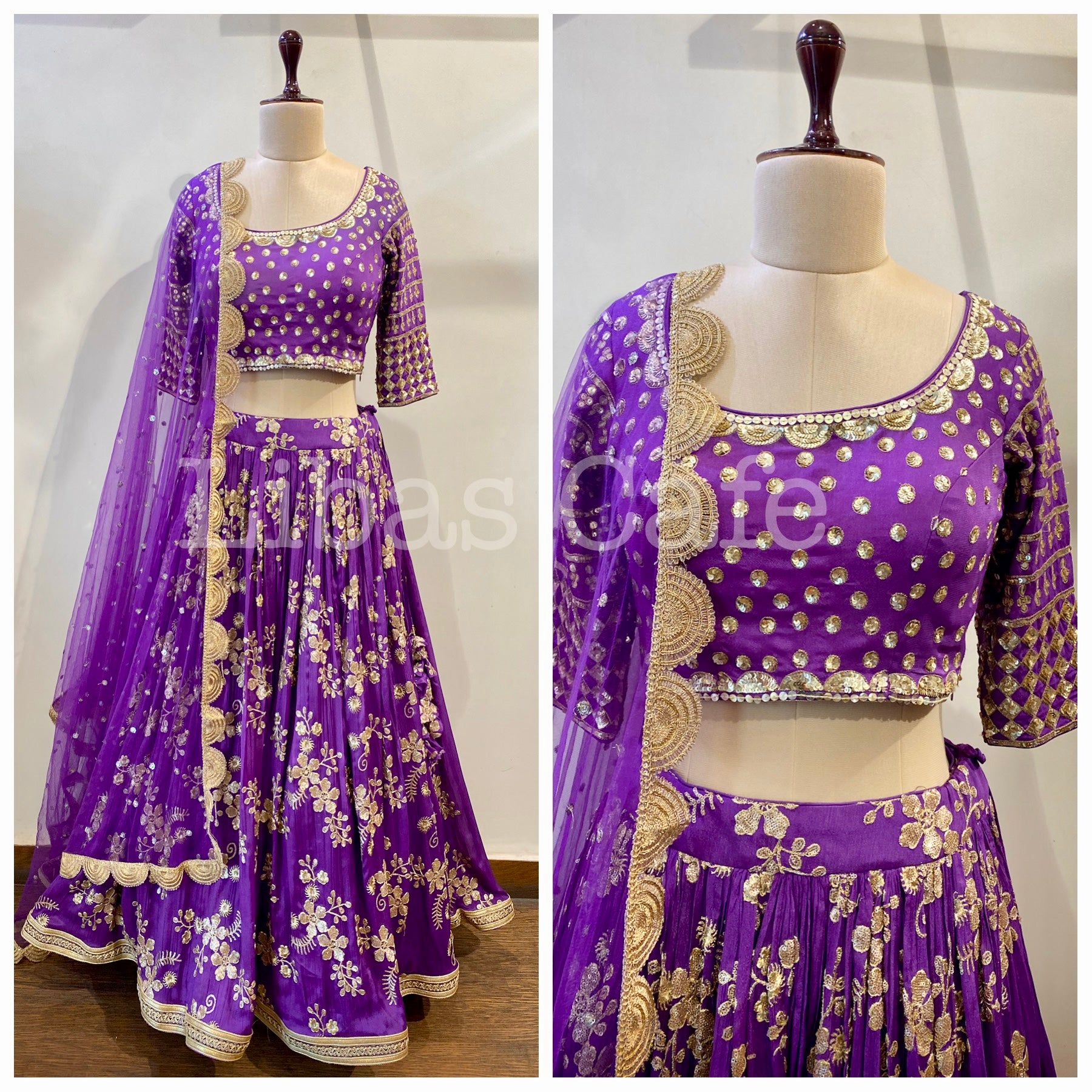 Purple Sequin Lehenga