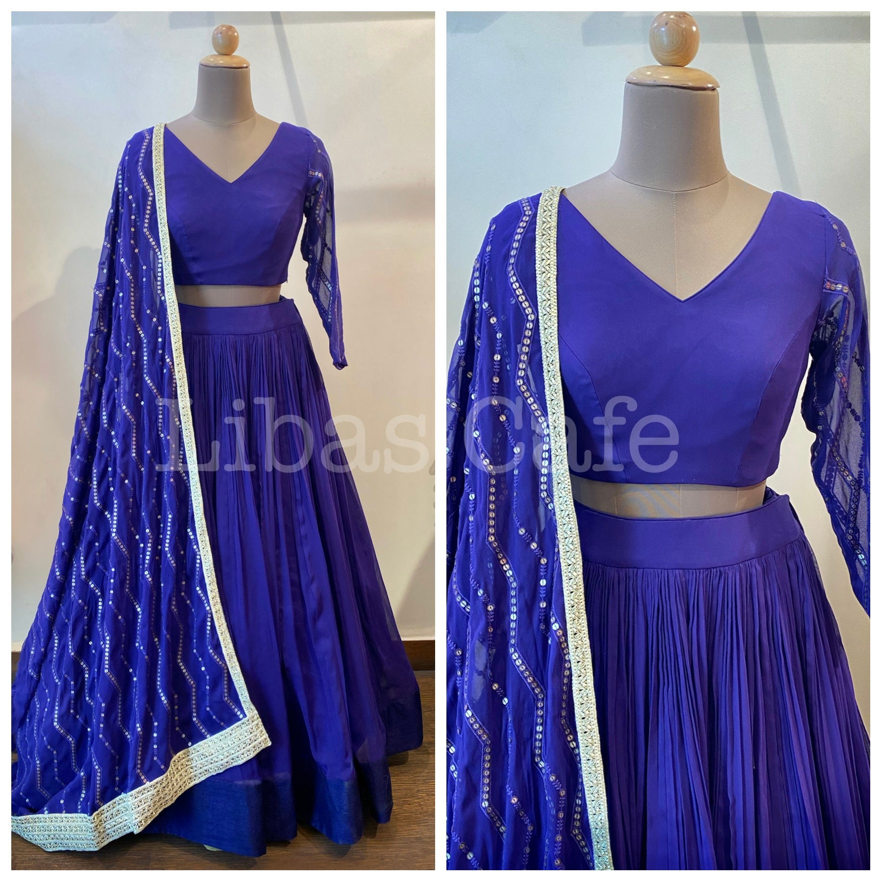 Ink Blue Siink Purple Lehenga With Heavy Dupattak Kurta