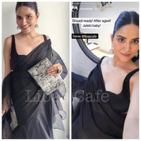 Ritu Rathee In Black Ruffle Saree