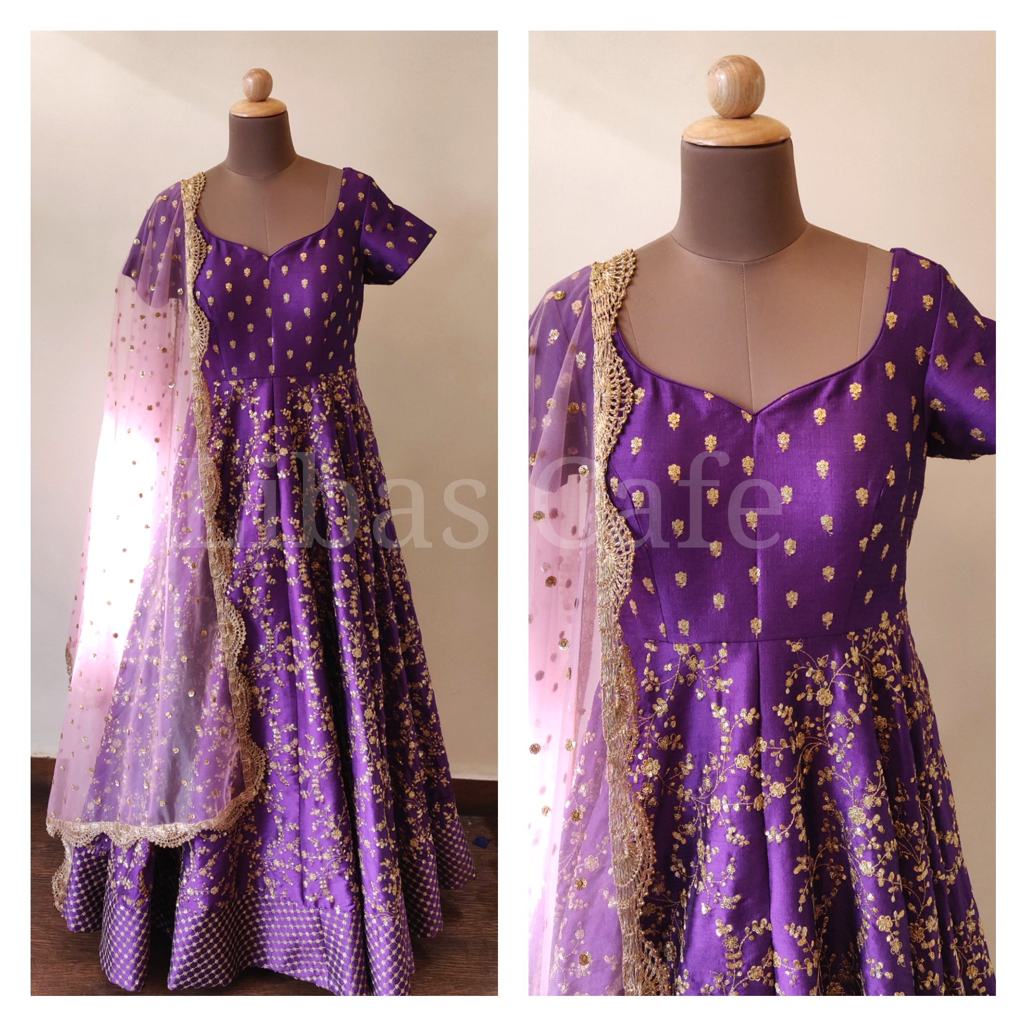 Purple Silk Anarkali Suit