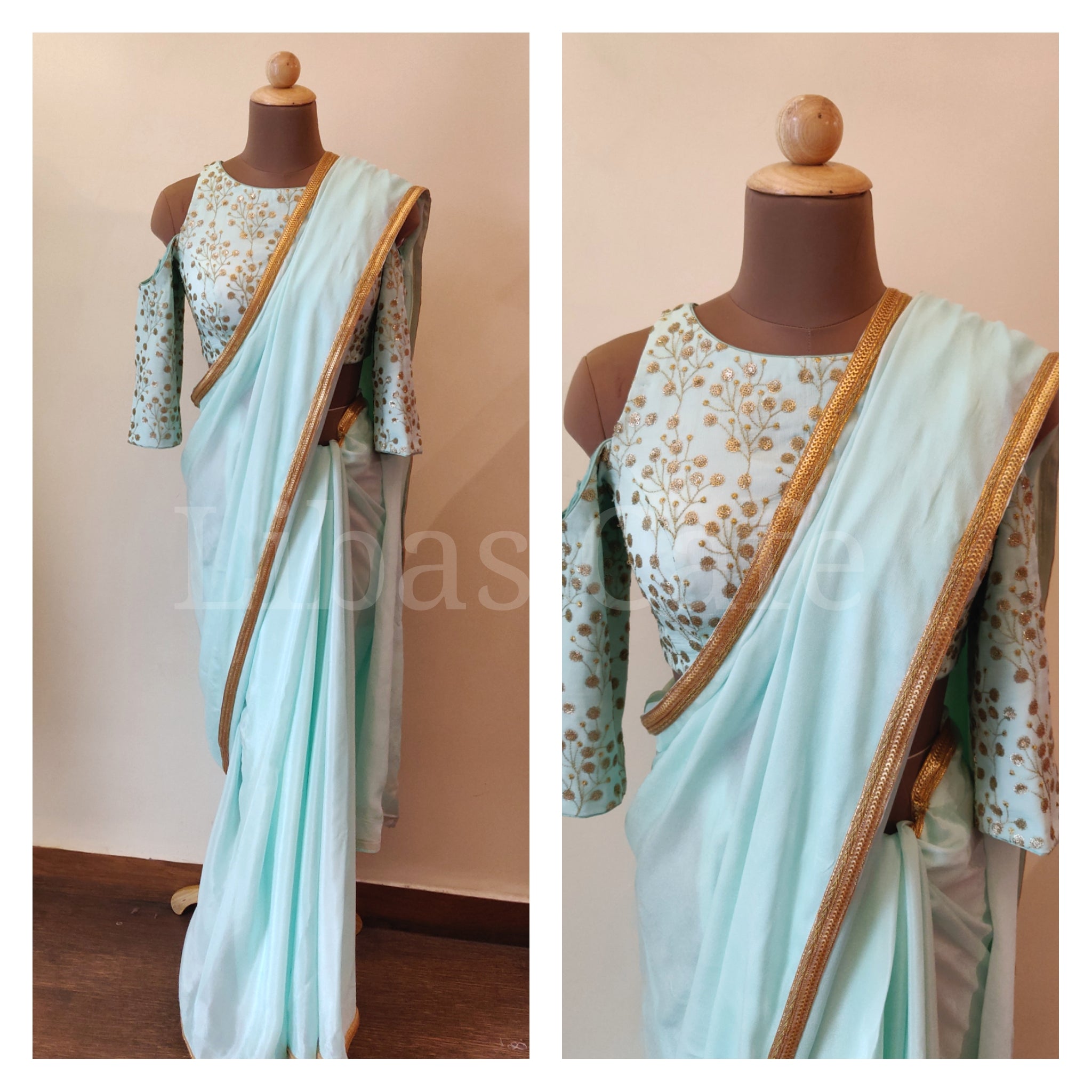 Turquoise Blue Saree