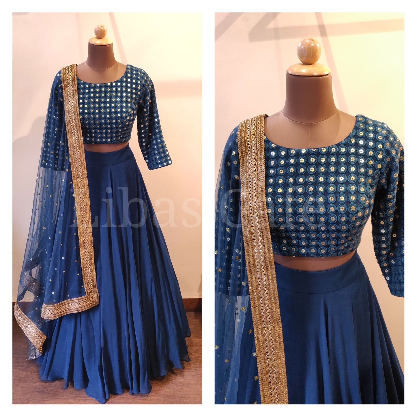 Peacock Blue Lehenga With Heavy Embroidered Blouse