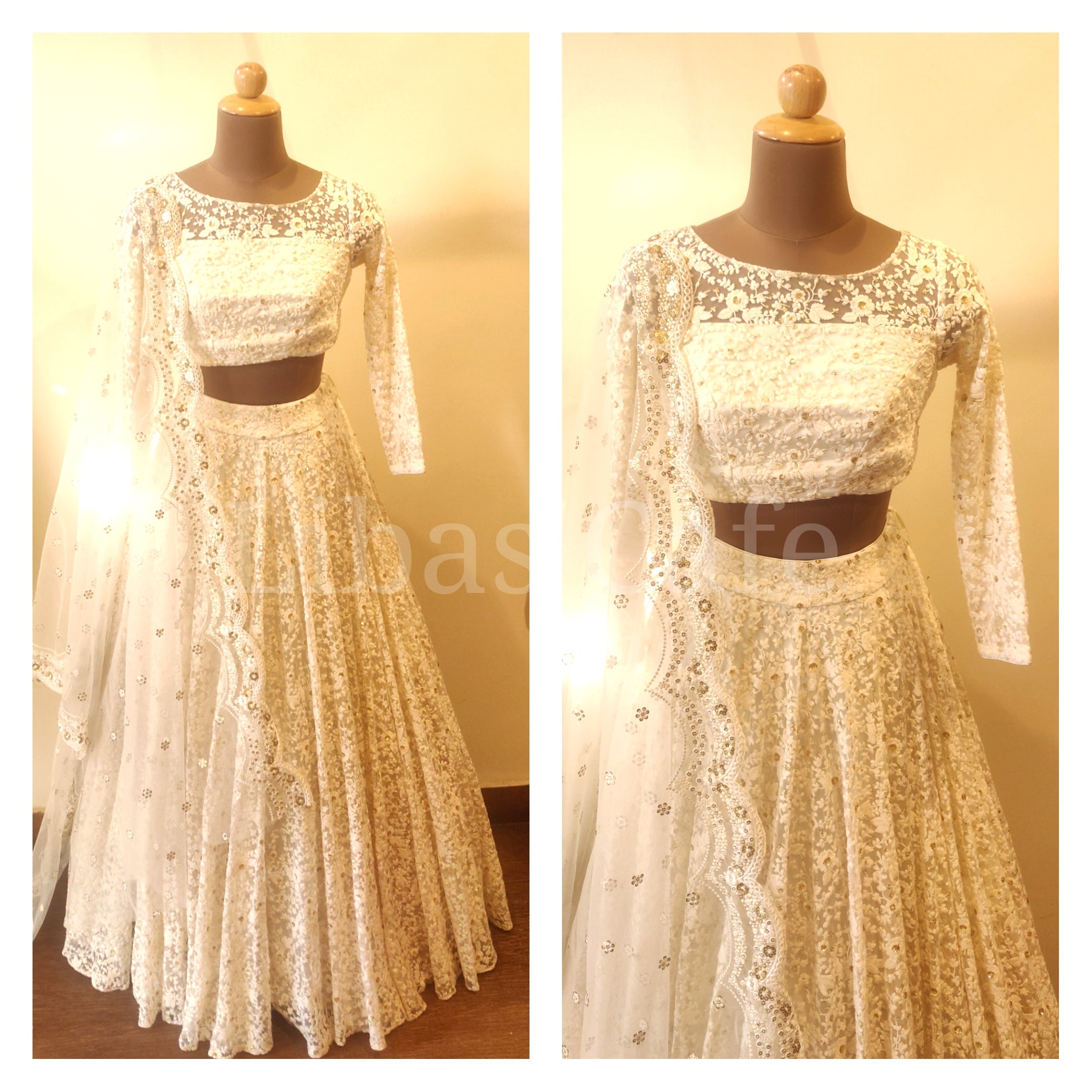 Ivory Thread Embroidered Lehenga