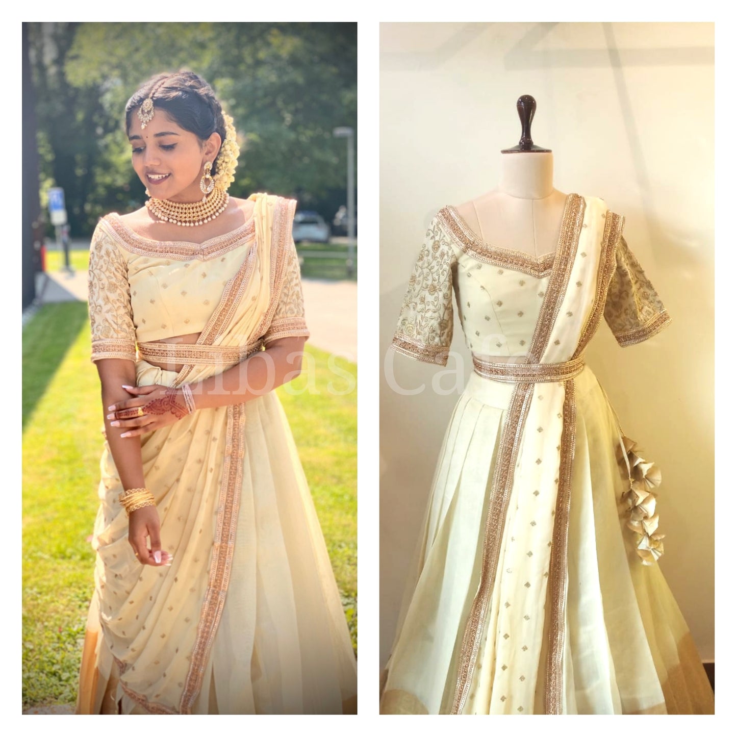 Client In Our Ivory Embroidered Chanderi Lehenga