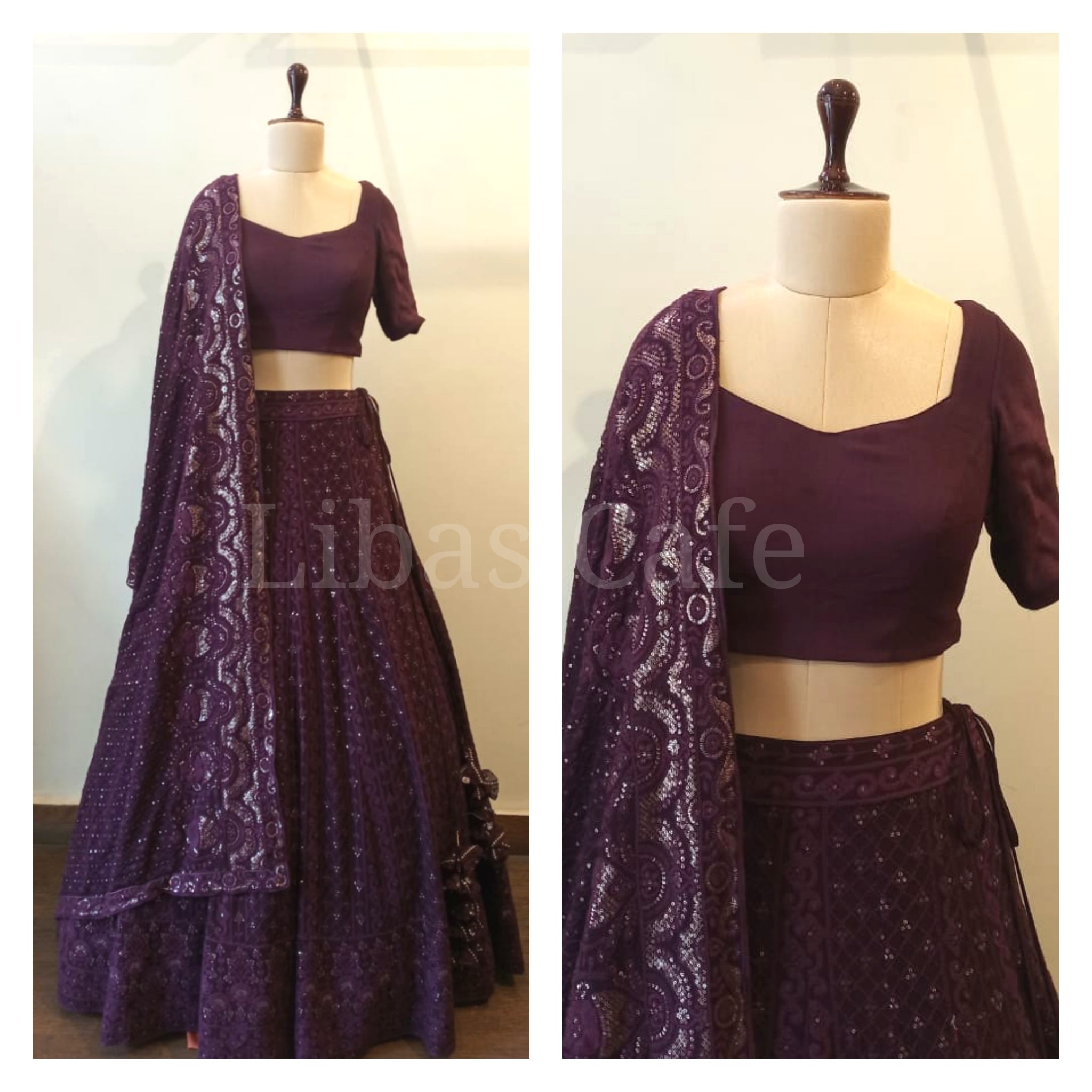 Purple Lakhnavi Lehenga