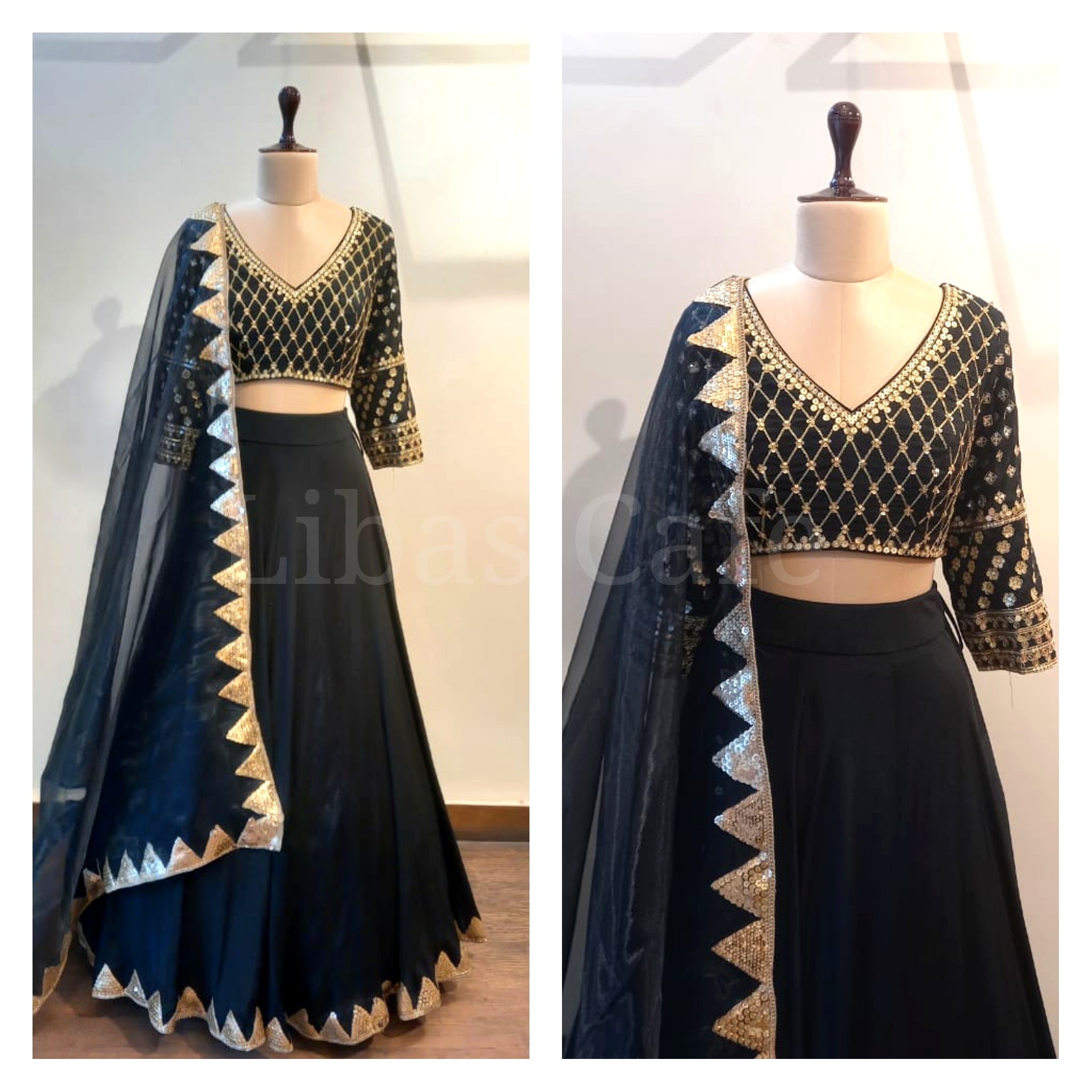 Black Sequin Lehenga